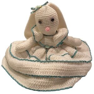 Bunny Rabbit Hand Crocheted Knitted With Removable Dress